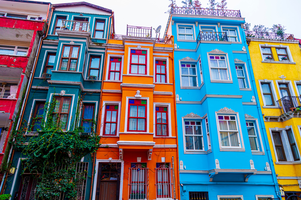 Colorful Buildings in Balat, Istanbul